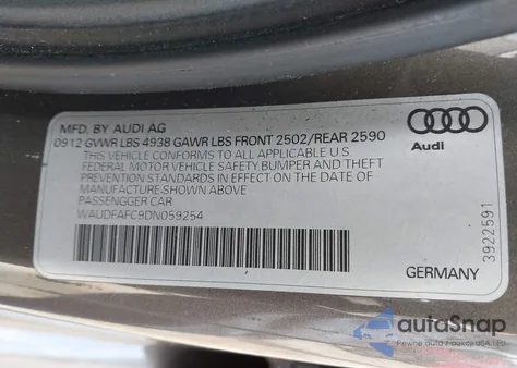 2013 Audi A6 2.0T Premium from USA, damaged, VIN WAUDFAFC9DN059254